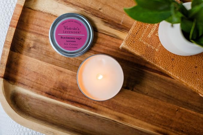 BlackBerry Sage Lavender Luxury Scented Candles for Home - Made in The USA, Relaxing Candles with Essential Oil, Soy Wax Aromatherapy, Aesthetic & Romantic Design for Home by Victoria's Lavender