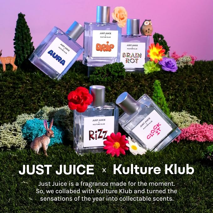 Rizz Fragrance by Kulture Klub x Just Juice - Amber Perfume for Women and Men - With Tangerine, Jasmine, Vanilla, Patchouli, Amber - 3.4 oz