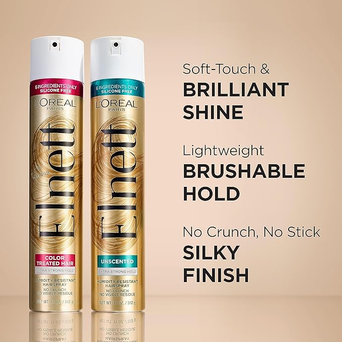 L'Oreal Paris Elnett Satin Hairspray Extra Strong Hold Unscented 11 oz; (Packaging May Vary) | (Packaging May Vary)
