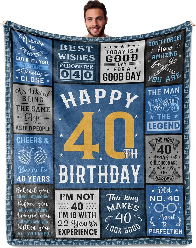 40th birthday gifts men, 40th birthday gifts for men, 40 Year Old Blanket | 40 Year Old Birthdays Gift for Man, Funny 1985 40 year old Birthdays Gift for Man ideas Blanket 50"X60"