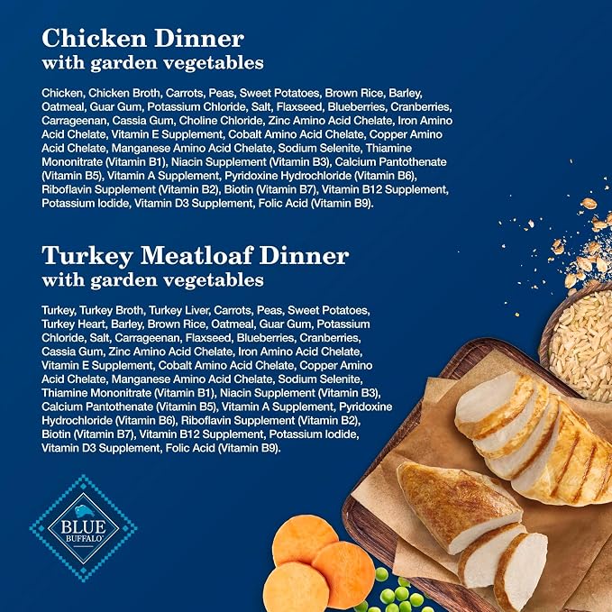 Blue Buffalo Homestyle Recipe Variety Pack Wet Dog Food, 12.5 oz, 6 ct | Chicken & Turkey (3 of Each), No Chicken By-Product, Corn, Wheat, or Soy