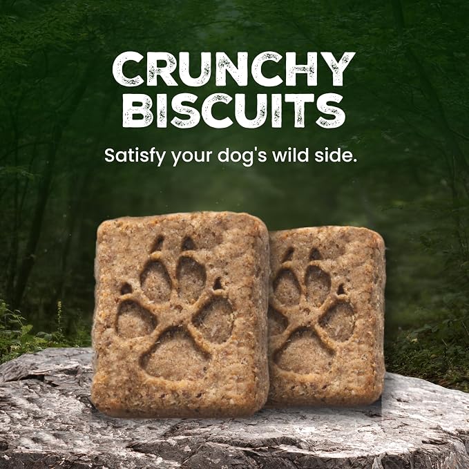 Blue Buffalo Wilderness Salmon Crunchy Dog Biscuits, Grain-Free, 24 oz | Real Salmon #1 Ingredient, High Protein Dog Treats, No Artificial Preservatives