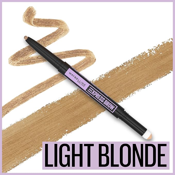 Maybelline New York Maybelline Express Brow 2-in-1 Pencil and Powder, Light Blonde, 0.02 Fl. Ounce, 248 Light Blonde, 0.02 fluid_ounces (Pack of 2)
