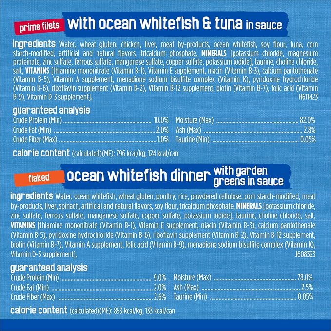 Purina Friskies Wet Cat Food Variety Pack, Oceans of Delight, 48 ct Cans | Recipes made with real fish or poultry in tasty gravy. Complete and balanced nutrition with no artificial preservatives.