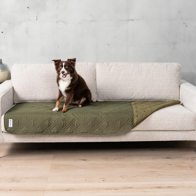 PetAmi Waterproof Couch Cover for Dog Nonslip Bed Sofa Blanket, 30x70 Green | Leakproof Furniture Protector for Pet Cat, Machine Washable Pee Proof Mat for Chair Car Seat, Durable & Anti Slip Backing