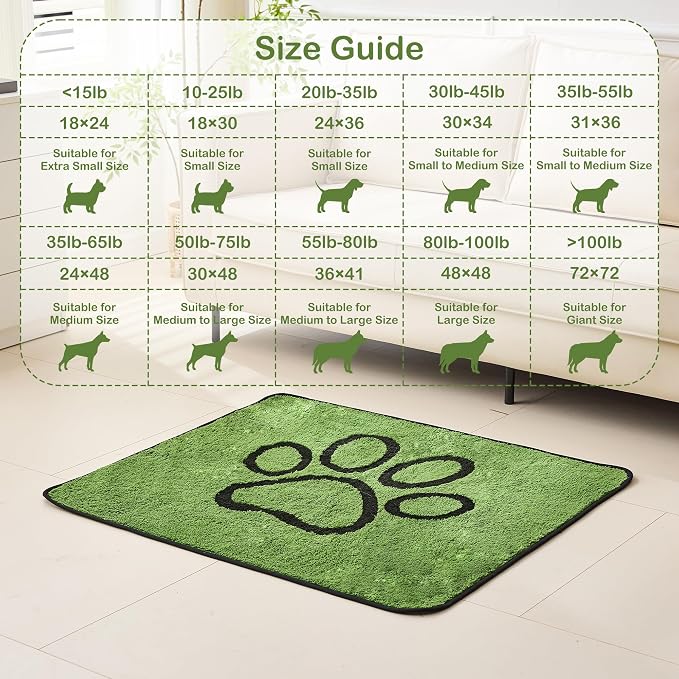 Reusable Dog Pee Pads, Washable Puppy Pads, Leak-Proof 24"x36" 2 Pack | Super Absorbent And Non-Slip Potty Training Pads, Soft Paw Print Plush Design, Ideal For Crates, Couch, Car Seats & Pet Beds