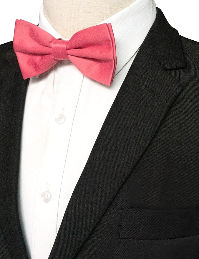 JEMYGINS Solid Color Pre-tied Bow Tie Adjustable Bowtie for Men