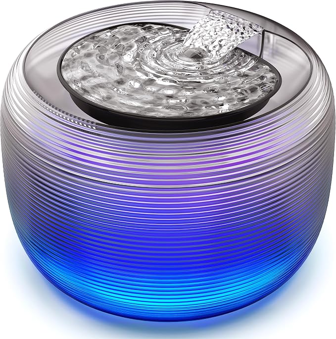 Kastty 3.5L/118oz Large Capacity Cat Water Fountain for Cats Quiet FS75 | Automatic Pet Water Fountain for Cats Indoor with Water Level LED Light, Multi-Filtration Easy Cleaning Cat Fountains for Pet