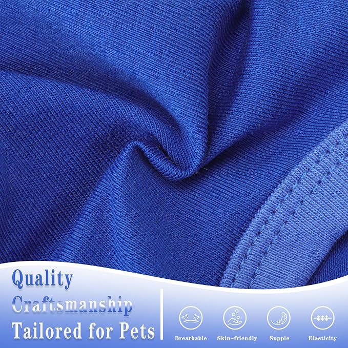 Stylish Cotton Dog Shirt with Print, Soft & Breathable, All-Season Comfort, Fits Most Breeds - Perfect Pet Apparel for Small, Medium, Large Dogs.Blue&m