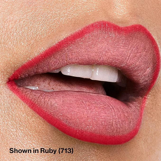 Revlon Colorstay Lip Liner Makeup with Built-In Sharpener, Longwear Rich Colors, Stocking Stuffer for Women, 713 Ruby, 0.01 oz