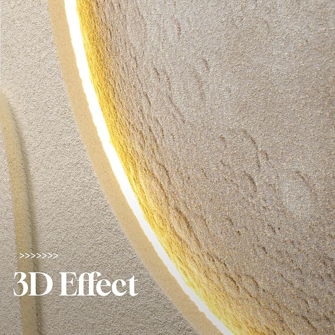 Cuspin Large Modern Minimalist White 3D LED Moon Wall Art 24x36 In | Warm lighted wall art, Cream tones wall decor, Lunar pictures, Soft textured wall art for living room bedroom dining room
