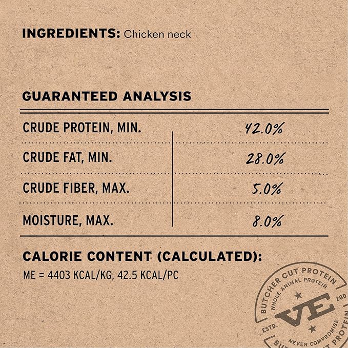 Vital Essentials Freeze-Dried Raw Chicken Necks Dog Treats, 9 oz Bag | Single Ingredient, Premium Quality Protein, Grain Free, USA Made with U.S. & Globally Sourced Ingredients