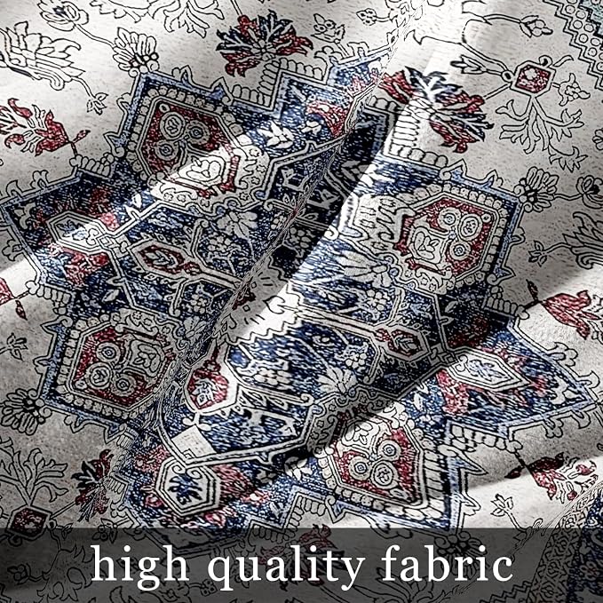 Boho Throw Pillow Covers 12x20 inch Set of 2,Soft Pillowcases Bohemia Carpet Printing Pattern Decorative Sofa Living Room Bed Rectangle Pillow Case Cushion Cover-Blue Cyan
