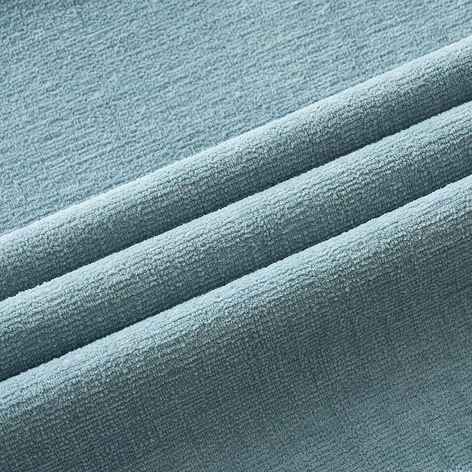 MIULEE Smoke Blue Chenille Couch Throw Pillow Covers, 20x20 | Set of 2, Soft Coastal Home Decor, Modern Farmhouse Decorative Pillowcases for Sofa Living Room Bed