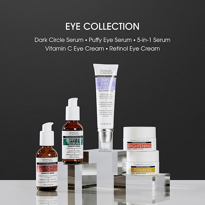 Advanced Clinicals Advanced Retinol Eye Balm + Peptides Face Moisturizer Cream | Visible Anti Aging Under Eyes Cream Improves Appearance Of Wrinkles, Fine Lines, Puffiness, & Dark Circles, 1 Fl Oz