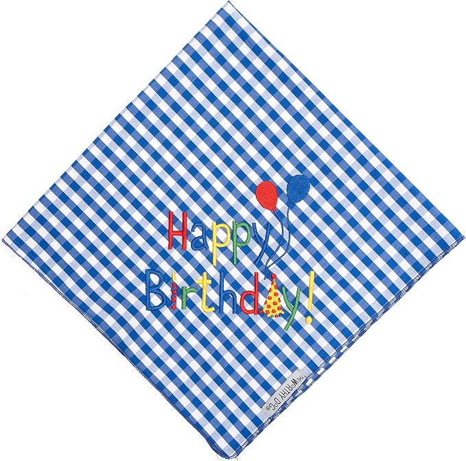 THE WORTHY DOG Icons Classic Tie-On Bandana for Dogs & Cats, Birthday