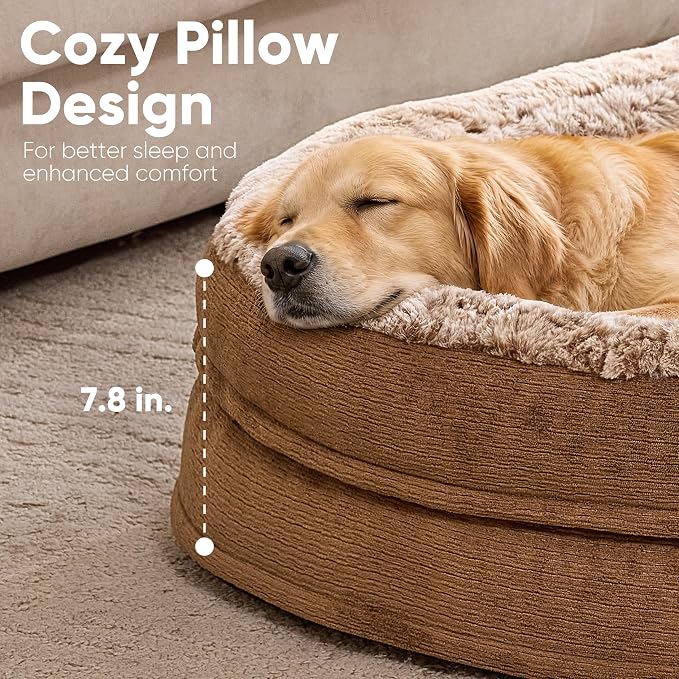 FUKUMARU X-Large Thickened Dog Couch Bed, Orthopedic, Waterproof & Washable | Heavy Duty Dog Sofa with 4" Extra-Thick Egg-Crate Foam, Relieves Joint Pressure, Fully Removable, Fits Extra-Large Dogs