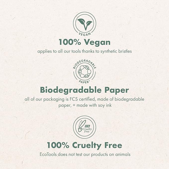 EcoTools Sea Gems Face Makeup Brush & Sponge 4 Piece Set, Eco-Friendly Makeup Brushes & Makeup Sponge, For Foundation, Blush, Contour, & Setting Powder, Recycled Plastic, Cruelty-Free Tools