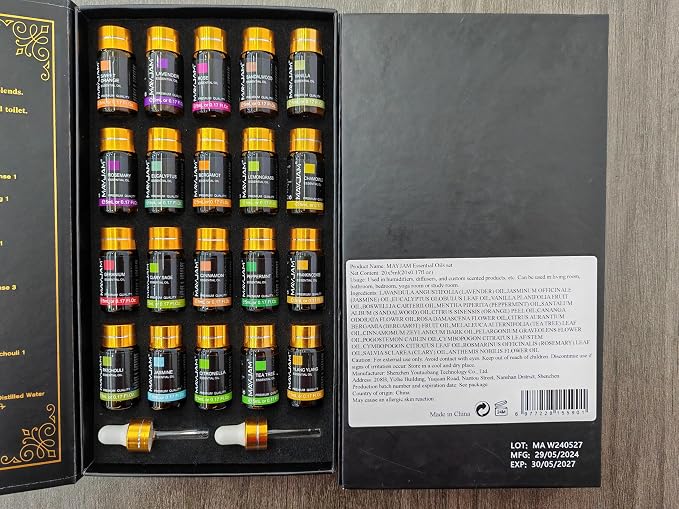 MAYJAM Tea Tree 20 Pcs Pure Essential Oil Gift Set, for Diffuser, Humidifiers, Skin Care, Massage, Fragrance Oil Scent for DIY Candle and Soap Making, Gift for Friend (5ML)