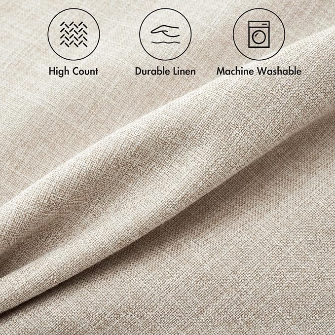 MIULEE Pack of 2 Decorative Linen Burlap Textured Pillow Covers Farmhouse Boho Accent Lumbar Pillowcases Spring Home Decor for Couch Sofa Bedroom Living Room 12x20 Inch Taupe