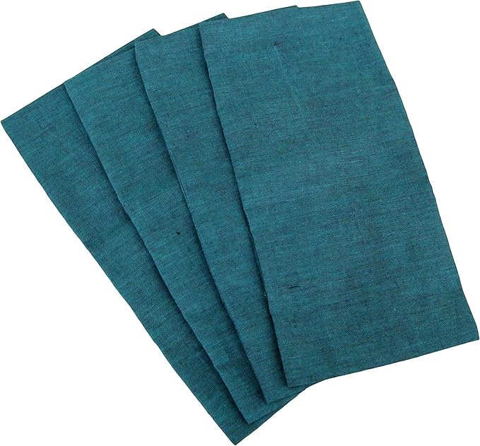 Eye Pillow Cover Pack of (4) - 4.5 x 9 - Soft Cotton Washable - fits Most Eye Pillows - Yoga Massage Meditation spa - USA Made - Bulk - Teal Green