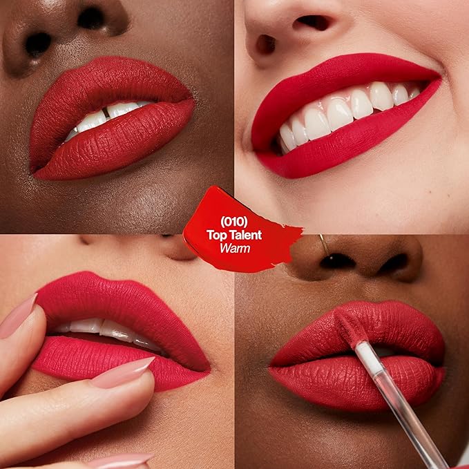 Revlon ColorStay Limitless Matte Liquid Lipstick, Vegan Formula, No-Budge, Longwear Lip Color, Long Lasting, Lightweight/Comfortable, Waterproof, 010 Top Talent, 0.17 fl oz