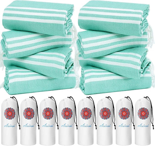8 Pack Turkish Beach Towels Quick Dry Sand Free Oversized Bath Pool Swim Towel Extra Large XL Blanket Adult Travel Cruise Accessories Must Haves Clearance Stuff Necessities Vacation Essentials