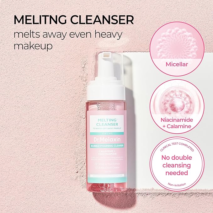 Dr.Melaxin Melting Cleanser - Hypoallergenic Makeup remover with Quick Bubble, Deep Pore Cleansing for all skin type, 150ml