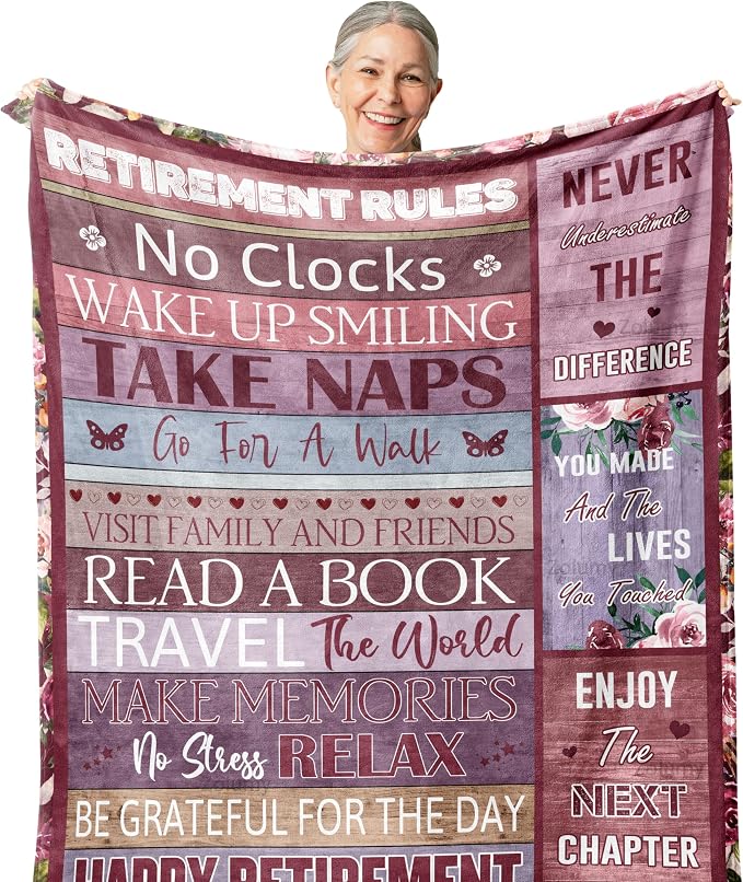 Best Retirement Gifts for Women/Men 2026, Unique Retirement Gifts Ideas, Classy Retirement Gift, Funny Farewell Gifts for Coworkers Women, Going Away Gift, Cool Retired Gifts, Blanket 80X60in