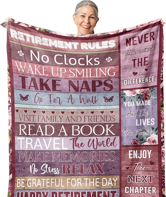 Classy Retirement Gifts for Women/Men, Retirement Gift for Women 2026 Coworker, Unique Retirement Gifts Ideas, Best Retired Gifts, Funny Farewell/Goodbye Gifts Blanket 50X40in