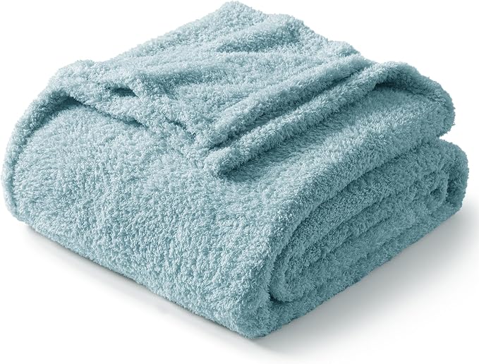 Exclusivo Mezcla Fleece Twin Size Blanket for Couch and Bed, 60" x 80" | Super Soft and Cozy Fluffy Blanket for Women, Lightweight and Fuzzy Blanket for Teens Back to School, All Season, Slate Blue