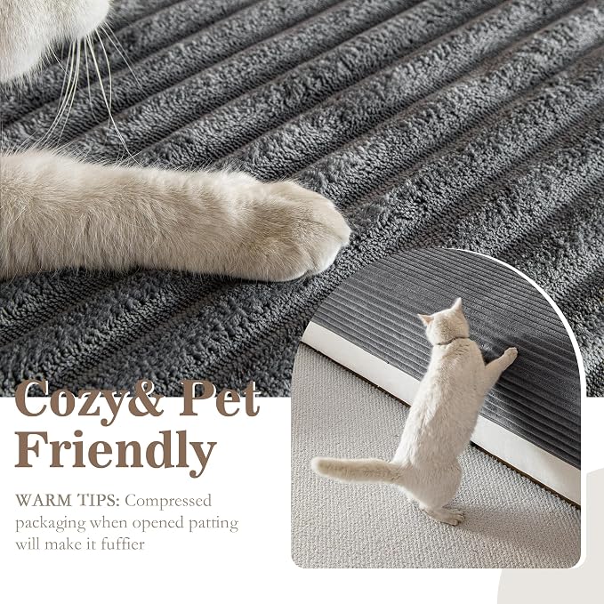 MYSKY HOME 100% Waterproof Couch Cover, Couch Covers for Dogs Washable, Non Slip Sectional Couch Covers for 3 Cushion Sofa Pet Friendly, Sofa Covers Protector, Dog Bed Cover, Dark Grey, 35"x82.7"