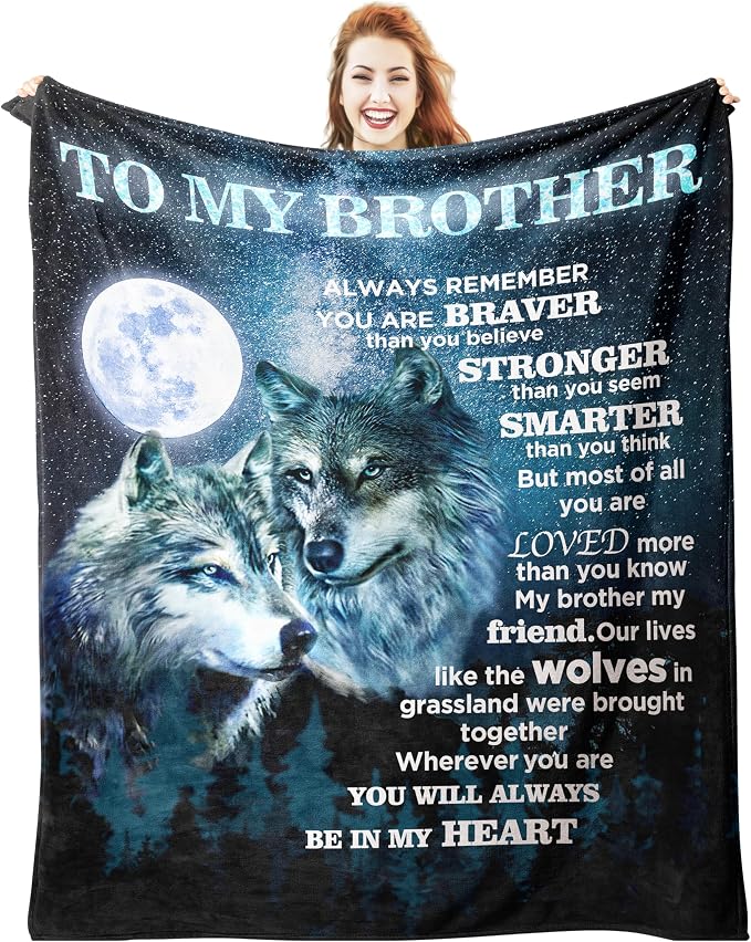Best Brother Gifts from Sister for Birthday, Big Brother Birthday Gifts for Brother Adult from Sister,Birthday Gifts for Brothers from Sisters, 60"x50"Blanket