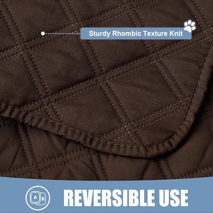 Smiry Waterproof Reversible Pet Couch Covers for Dogs | Pet Friendly, Soft Fabric, Washable Sofa Furniture Protector for Dogs Cat Kids, Checkered (40"x70", Chocolate/Chocolate)
