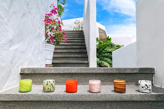 Luxury Scented Candle, Orange Blossom | Handblown Decorative Glass Jar, Long Burning Aromatherapy, Soy Wax with Natural Fragrance Essential Oils, For Women Gifts