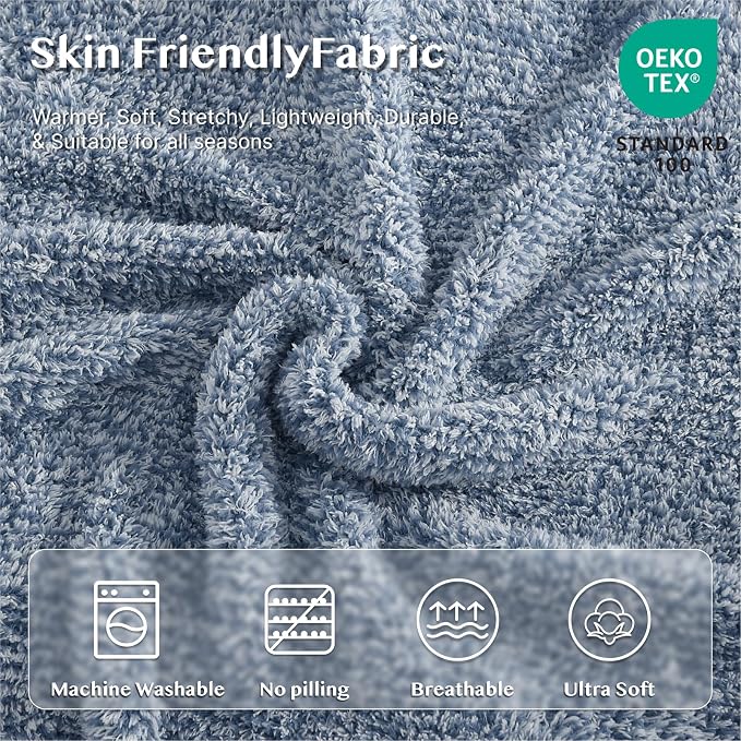 Soft Throw Blanket for Couch-Cozy Reversible Knitted Blankets | Lightweight Warm Fluffy Decor for Women, Mom, Her & Girls, Sofa, Chair, Bed, 50x70in, Cationic Dyeing Blue