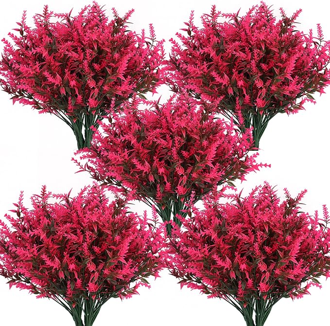 RECUTMS 36Packs Spring Decoration Artificial Flowers Outdoors Fake Greenery | Fake Shrubs Greenery Plants Indoor UV Resistant Plastic Boxwood Faux Flowers for Outdoor Planter Home Garden Porch Decoration