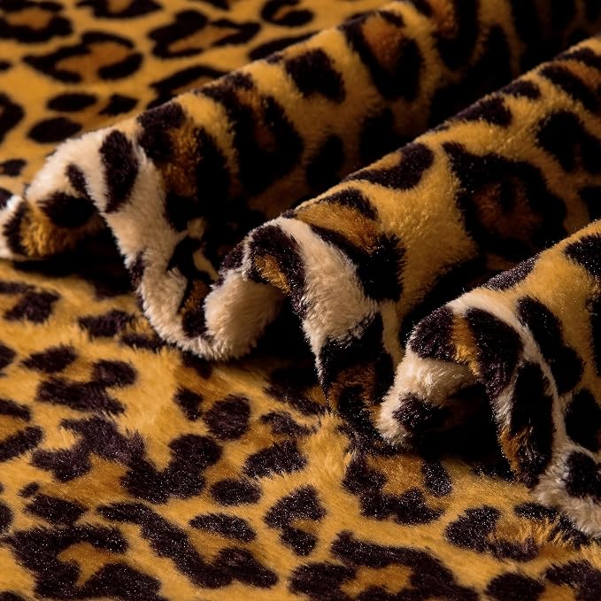 Excervent Leopard Print Throw Blanket for Bed, 50x70 inches, Brown | 300 GSM Lightweight Fleece Cheetah Throw Blanket for Couch Sofa Bed, Super Soft Cozy Warm Blankets, Suitable for All Seasons