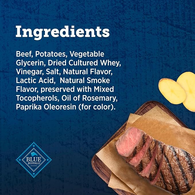 Blue Buffalo True Chews Premium Grillers Dog Treats, Made in the USA with Natural Ingredients, Steak, 30-oz. Bag (Pack of 3)