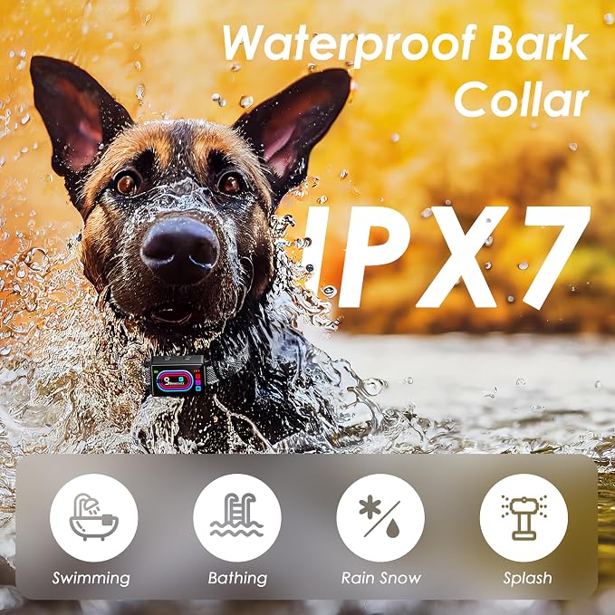 Dog Bark Collar 2 Pack, Smart Bark Collars for Dogs 5–130 lbs, Upgraded Anti Bark Training Collar with Beep, Vibration & Shock, 9 Sensitivity Levels, 5 Training Modes, Rechargeable & IPX7 Waterproof