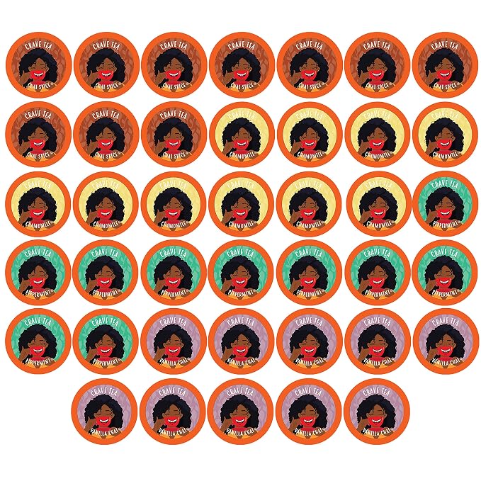 Crave Beverages Tea Pods, Assorted Variety Pack for Keurig K Cup Brewers, 40 Count