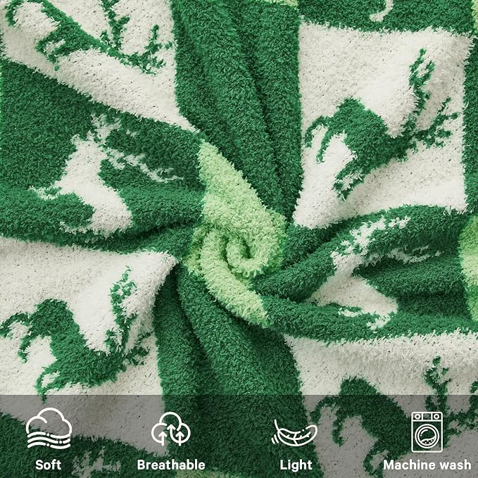 Christmas Knit Throw Blanket - Super Soft Cozy Fuzzy Blankets for Couch, Sofa & Bed, Holiday Throw Blanket，60"x80"