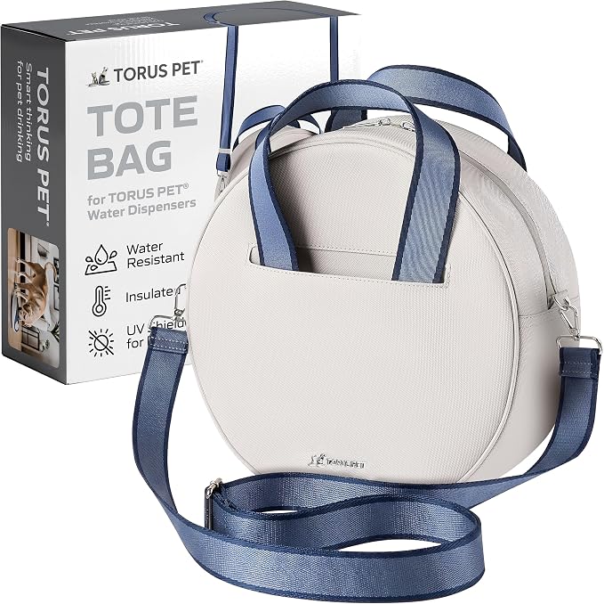 Torus Pet® Tote Bag for Dog Water Dispensers | Fits Maxi & Mini Bowls | Insulated & Water-Resistant | Poop Bag Holder Included | Stylish Dog Walking Bag for Walks, Car Journeys & Daily Adventures