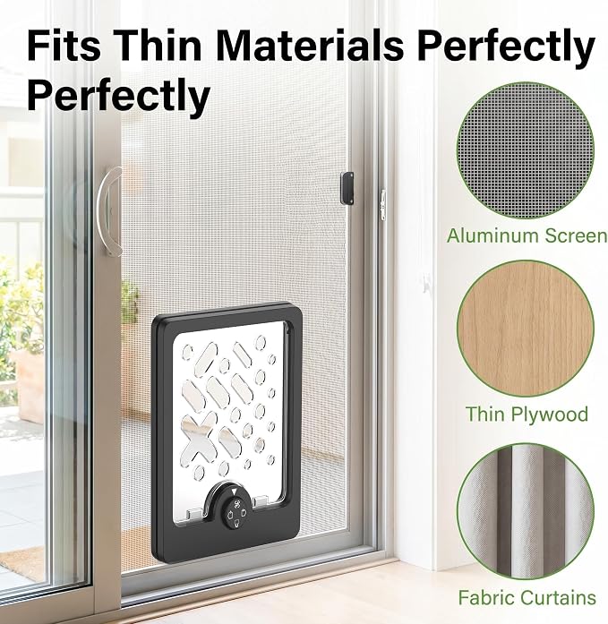 Cat Door for Interior Doors | Built-in Window Pet Door Flap