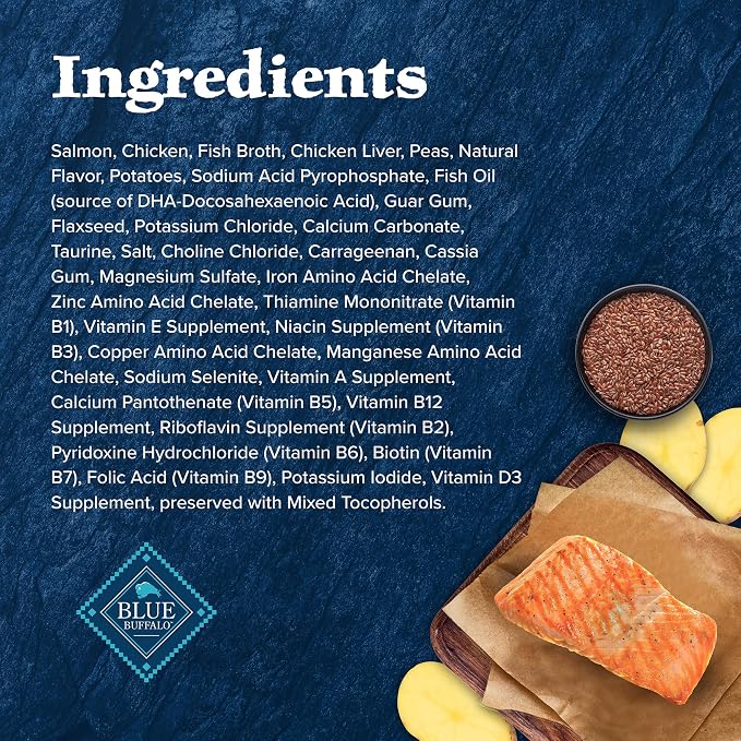 Blue Buffalo Wilderness Natural High Protein Grain Free Wet Food for Kittens,Salmon Pate,3-oz,(Pack of 48)
