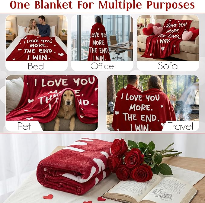 WRAPIX Anniversary Wedding Gifts for Him Her - Throw Blanket 60x80 in | Birthday Gifts for Couple Wife Husband Girlfriend Boyfriend, Fleece Throw for Couch Bed, Machine Washable, Warm, Lightweight