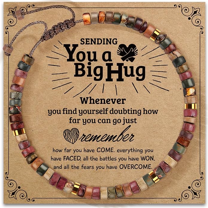 Inspirational Gifts Bracelets for Women: Valentines Mothers Day Birthday Gifts for Women Friends Sister Mom - Healing Natural Stone Beads Bracelets Thinking of you Get Well Soon Gift for Women