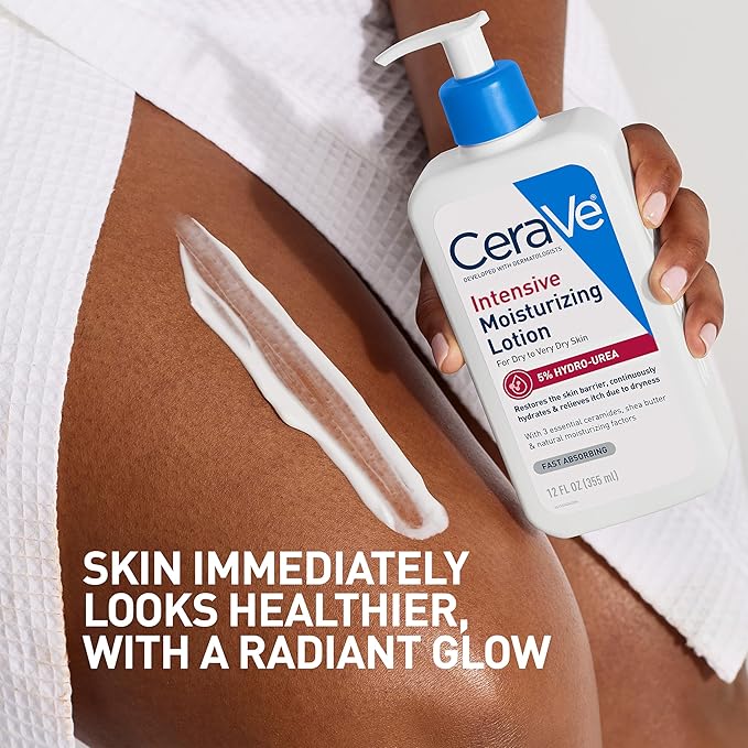 CeraVe Intensive Moisturizing Lotion, Hydro-Urea + Shea Butter, Body Lotion For Dry Skin, Relieves Signs Of Extra Dry Skin, Non Greasy Hydrating Cream For Rough, Tight, Red & Itchy Skin, 16oz
