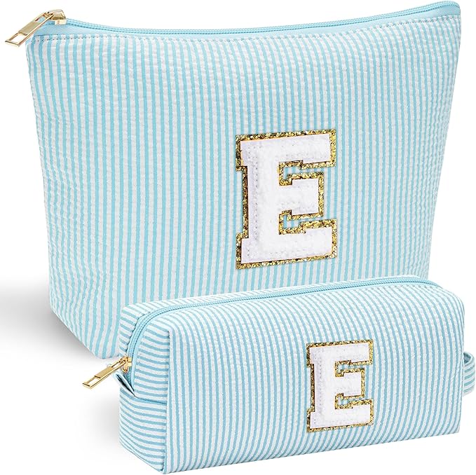 YOOLIFE Christmas Gifts For Teenage Girls Stocking Stuffers For Teen Girls Initial Makeup Bag | Cosmetic Travel Toiletry Bag | 9 10 11 12 13 14 15 Years Old | Teen Girl Gifts Trendy Stuff E