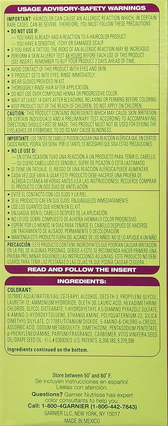 Garnier Hair Color Nutrisse Ultra Color Nourishing Creme, BR3 Intense Burgundy (Lotus Berry) Red Permanent Hair Dye, 1 Count (Packaging May Vary) (Pack of 2)